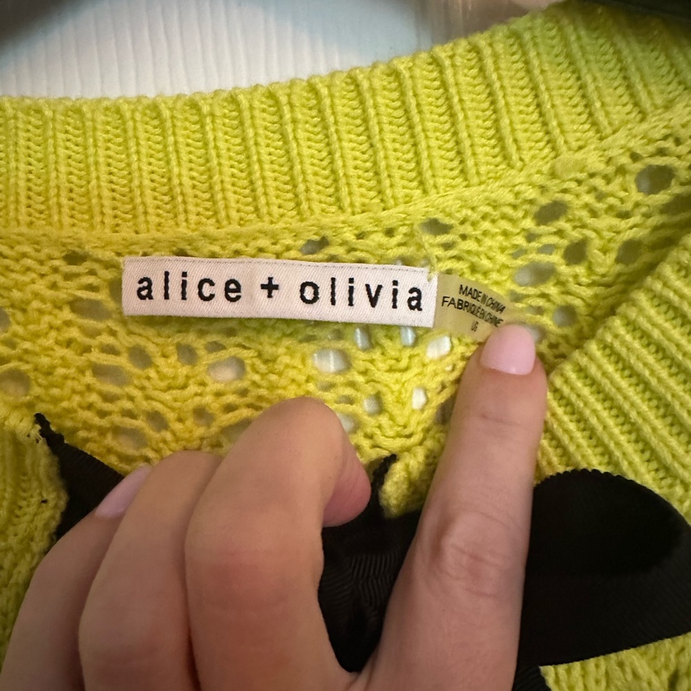 Alice + Olivia Kitty Puff Sleeve Cardigan - Picture 7 of 8